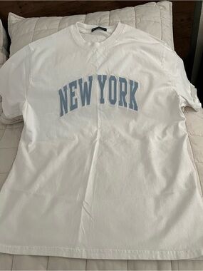 Brandy Melville White 'New York' Tee Shirt